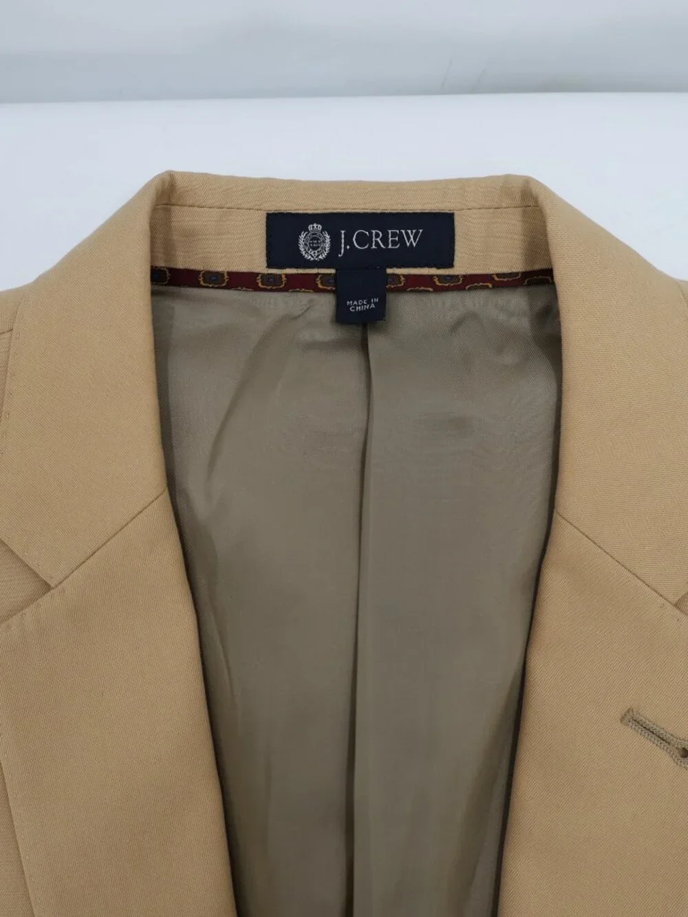 J Crew Sport Coat Mens 40L Ludlow Jacket Crespi Single Breasted Two Button Beige